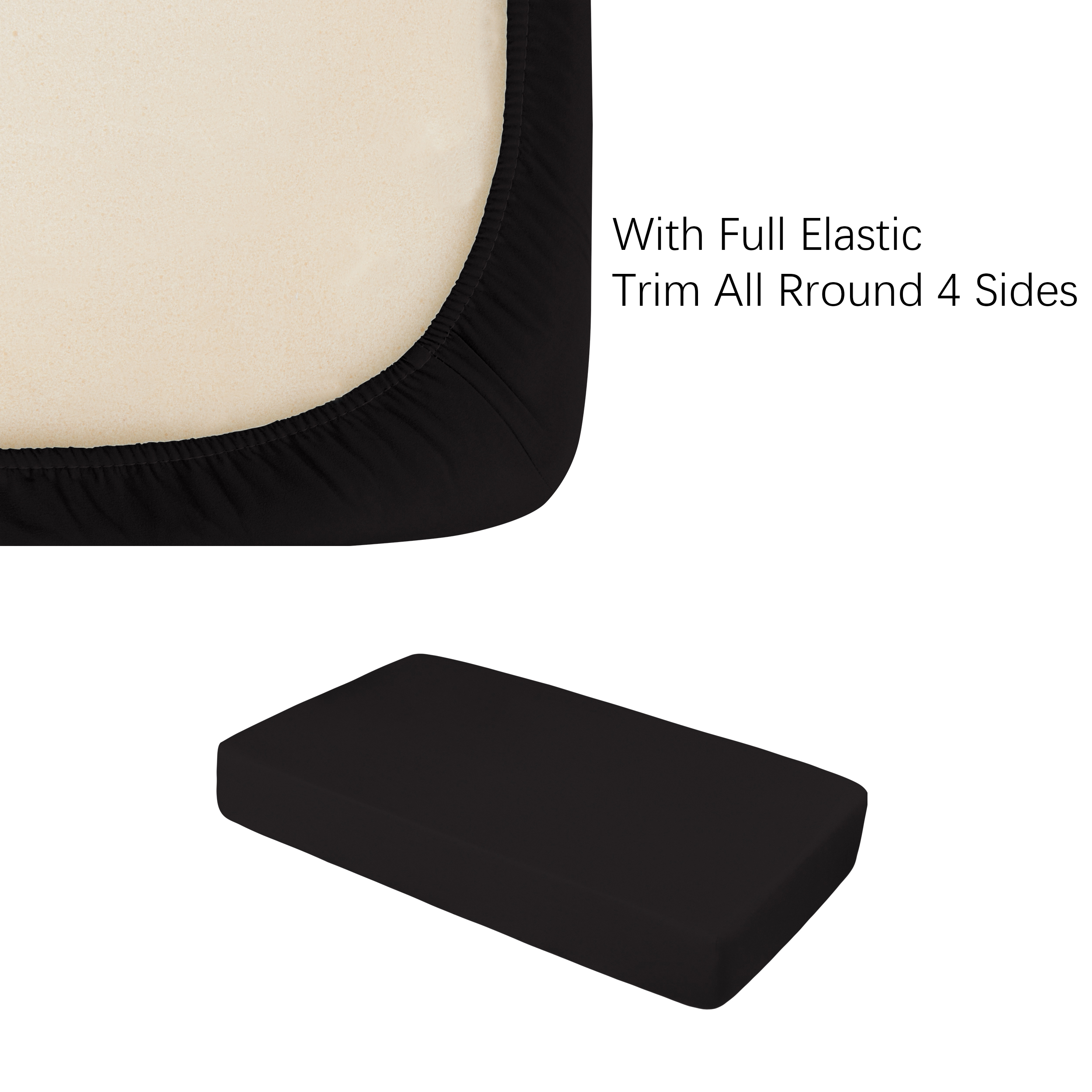 NT Bay Fitted Crib Sheet, Black, Ultra Soft Microfiber photo 3
