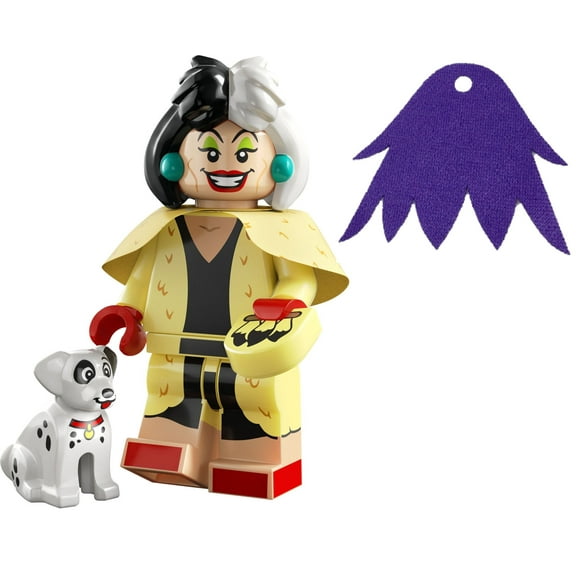 LEGO Cruella de Vil & Dalmatian Puppy Disney Minifigures Interlocking Block Building Set