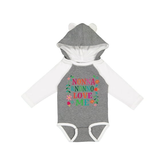 Inktastic Nonna and Nonno Love Me Girls Long Sleeve Baby Bodysuit