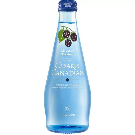 Pack of 12, Clearly Canadian Mountain Blackberry Sparkling Water, 11 fl oz