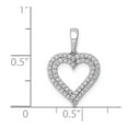thumbnail image 4 of Real 14kt White Gold 1/4ct. Diamond 2-row Heart Pendant; for Adults and Teens; for Women and Men, 4 of 4