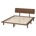 thumbnail image 3 of Baxton Studio Alyssa Japandi Walnut Brown Wood King Size Platform Bed, 3 of 6
