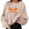 thumbnail image 4 of Kmbangi Halloween Sweater+Pumpkin Print Long Sleeve Round Neck Sweatshirt, 4 of 4