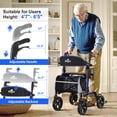 thumbnail image 3 of Rollator Walker Aojin con capacidad para 350 libras, 8 ruedas, color azul, 3 of 7