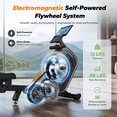 thumbnail image 5 of MERACH Self-Generating Electromagnetic Rowing Machine 16-Level Magnetic Resistance, Bluetooth Connectivity, Compact Design for Home Use, 5 of 7