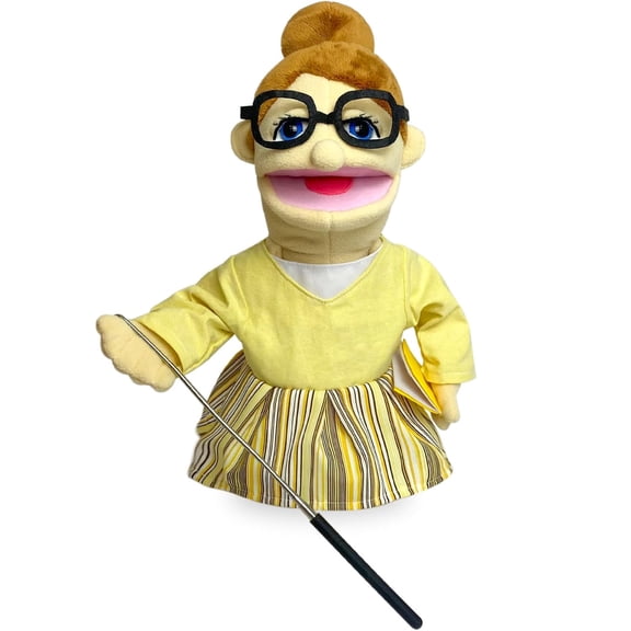 Just qunseen Teacher Hand Puppet Toy 16'' Educational Role Play Toy for Kids Gift