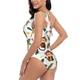 thumbnail image 4 of Haiem Monkeys Swinging from Palms Women's One Piece Swimsuits Tummy Control One Shoulder Bathing Suits Ruffle Swimwear-X-Large, 4 of 8