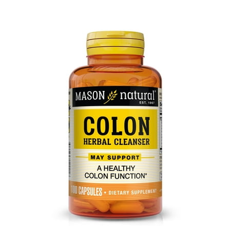 Mason Natural Herbal Colon Cleanser - Healthy Bowel Function & Detoxification, 100 Capsules