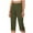 Army Green, variant on Bloomae Capri Pants for Women Summer High Waisted Cotton Elastic Waist Dressy Casual Office Work Capris Trousers Chino Capri Pants with Pockets Black L