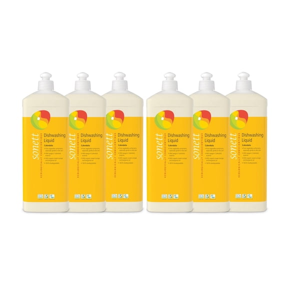 Sonett Organic Liquid Dish Soap, Orange Scent, 34 Fluid Ounce, 6 Count