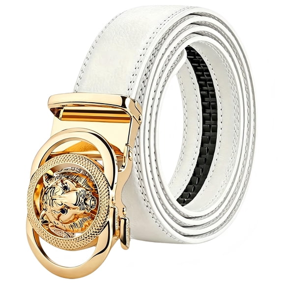 Men's Belt Leather Ratchet Belt for Men Dress Casual Every Day with Adjustable Buckle, Trim to Fit - No Box