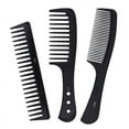 thumbnail image 1 of Peine desenredante de dientes anchos de 3 piezas, peine desenredante, peine de fibra de carbono, peine de corte, peine antiestático, resistente al calor, para mujeres, cabello largo, liso y rizado,, 1 of 5