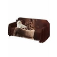 thumbnail image 2 of Coffee Beans Couch Cover Sofa Covers 3 Cushion Sectional Couch, Dark Brown Falling Cafe Bean Sacks Modern Washable Sofa Covers Slipcover Sectional Sofa Cover, Furniture Protector 71"x150", 2 of 9