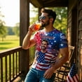 thumbnail image 4 of HOMY GIFTS Men's Custom Face T-Shirt - Patriotic American Flag Explosion Design, Personalized USA Gift, 4 of 11