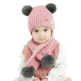 thumbnail image 3 of Kids Hat Blue Baby Autumn Winter Cute Star Moon Pattern Hat Cap Scarf Set with Ear Protection, 3 of 5