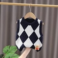 thumbnail image 2 of Toddler Cardigan Sweater Fashionable Boy Casual Knitted Waistcoat Warm Knitted Sweater V-Neck Sweater Navy 2T, 2 of 3