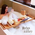 thumbnail image 3 of Bambloom Bamboo Bathtub Tray,Luxury Expandable Bath Tray for Tub with Bath Ball and Soap Dish,Yellow, 3 of 7