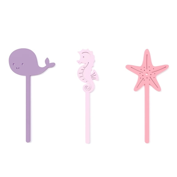 Under the Sea Baby Girl Acrylic Cupcake Toppers, Set of 12