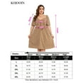 thumbnail image 5 of Women's Plus Size A Line Dress Wrap V Neck Front Knotted Dress Knee Length Midi Swing Dress, 5 of 5