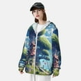 thumbnail image 3 of Daiia Fantasy Treehouse Planet Scene UPF 50+ Sun Protection Hoodie Jacket Lightweight Long Sleeve Sun Shirt for Women Men with Pocket Hiking Outdoor-X-Large, 3 of 7