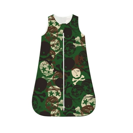 

Cauagu Camouflage Skull for Infant Wearable Blanket Unisex Girl Boy Swaddle Transition Sack - Newborn Essentials Sleep Clothes-Large