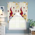 thumbnail image 6 of Swag Valance Curtains for Windows, Gnomes Light Filtering Kitchen Curtains with Rod Pocket, White Yellow Daisy Floral Country Garden Floral Window Treatment Valances for Living Room, 28x36 - 2 PCS, 6 of 9