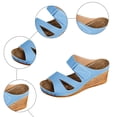 thumbnail image 5 of Rokment Wedges Dress Sandals for Women Ladies 2026 Summer Fashion Casual Leather Open Toe Platform Dressy Slip on Ladies Orthotic Arch Support Chunky High Heels Beach Slides D Size 8.5, 5 of 7