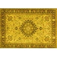 thumbnail image 1 of Ahgly Company Machine Washable Indoor Rectangle Medallion Yellow Traditional Area Rugs, 2' x 5', 1 of 4