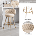thumbnail image 3 of Counter Height Barstools, Bar Stools, Modern Upholstered Bar Stools with Nailhead Trim and Wing Back Bar Chairs, 28 Inch Kitchen Island Bar Chair, Solid Wood Legs(Beige,Set of 8), 3 of 9