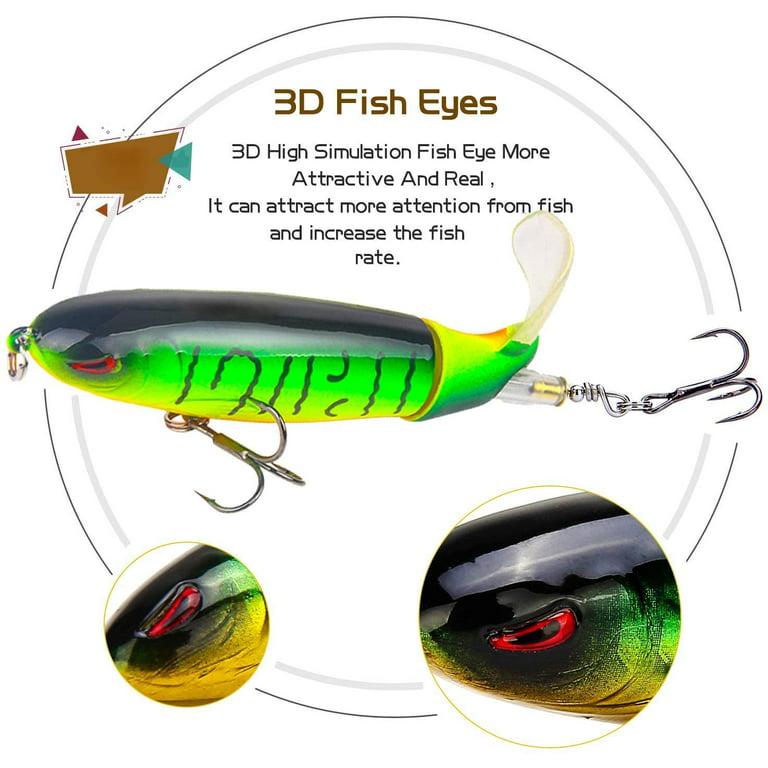 Yirtree Fishing Lure Set Bass with Topwater Floating Rotating Tail