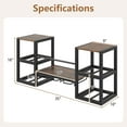thumbnail image 3 of Costway 3-Tier Wall Mounted Wine Rack with Glass Holder Open Shelf Wine Storage Rack Brown, 3 of 10