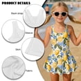 thumbnail image 4 of DISNIMO Lemon Flower Print Girls One Piece Swimsuit Sleeveless U Neck Swim Dress Soft Stretch Bathing Suit Hawaiian Summer Swimwear, 4 of 8