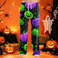 thumbnail image 2 of Domzest Halloween Pajama Pants Women Halloween Graphic Wide Leg Pajama Bottoms Drawstring Elastic Waisted Cute Pj Bottoms Green XXL, 2 of 6