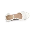 thumbnail image 4 of BLISSFUL STEP Sandales Compensées Espadrilles à Plateforme à Bride à la Cheville pour Femmes Blanc 9, 4 of 7