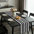 thumbnail image 2 of Black Grey Stripe Table Runner 72 Inches Long, Minimalist Farmhouse Striped Kitchen Coffee Dining Table Decoration for Home Party Birthday Wedding Home Decor 13x72 Inches, 2 of 8