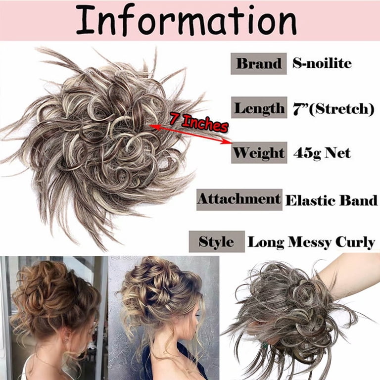 Messy Bun Hair Pieces Set 4 Synthetic High-Temp Fiber for Women Daily Use SEGO Messy Bun Hair Piece for Women Wavy Hair Scrunchies  main image 3