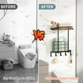 thumbnail image 5 of Godboat Towel Racks for Bathroom - Towel Holder with Wooden Shelf, 5 Hooks Bathroom Organizers and Storage Near Towel Warmer, Wall Mounted for Rolled Towels, Gifts for Women, Mom, Mothers Day (21"), 5 of 11