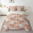 thumbnail image 2 of Feelyou Fashion Rustic Plaid Bedding Comforter Set 7 Pieces for Adult, Square Abstract Ombre Full Bedding Set, Chic Buffalo Reversible Fitted Sheet Flat Sheet, Super Cozy Room Decor, 2 of 7