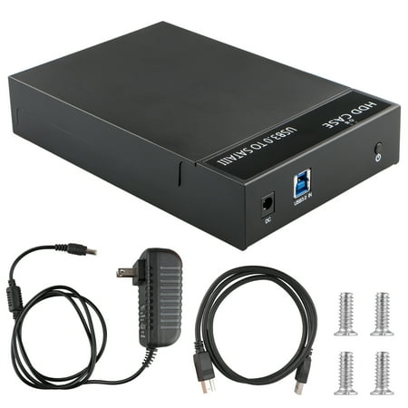 2.5in / 3.5inch Hard Drive Enclosure SATA to USB 3.0 HDD Docking Station Black, with Power Adapter + USB 3.0 Data (Best Sata Docking Station)