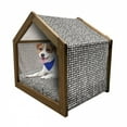 thumbnail image 1 of Geometric Pet House, Diagonal Rounded Circles Pattern Wavy Random Lines Motif Monochrome Modern, Outdoor & Indoor Portable Dog Kennel with Pillow and Cover, 5 Sizes, Black Off White, by Ambesonne, 1 of 5