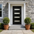 thumbnail image 2 of HUTWIFE 36x80in Fiberglass Door Slab, Black Exterior Door Slab with Pre-Cut Hinge Mortises and Lockset Hole, Left-Hand Inswing, Woodgrain Finish and 4 Lite Frost Glass, 2 of 9