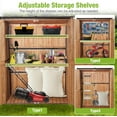 thumbnail image 4 of Outdoor Storage Shed, 4.6 x 2.42FT Wooden Garden Sheds Cabinet with All Around Strong Metal Frame, Waterproof Tool Shed with Adjustable Shelves and Removable Floor (Brown), 4 of 14