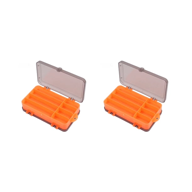 Greeniant 2 uds caja de señuelos de pesca caja de señuelos cajas de almacenamiento organizador accesorios herramienta útil gran capacidad Pescar Naranja