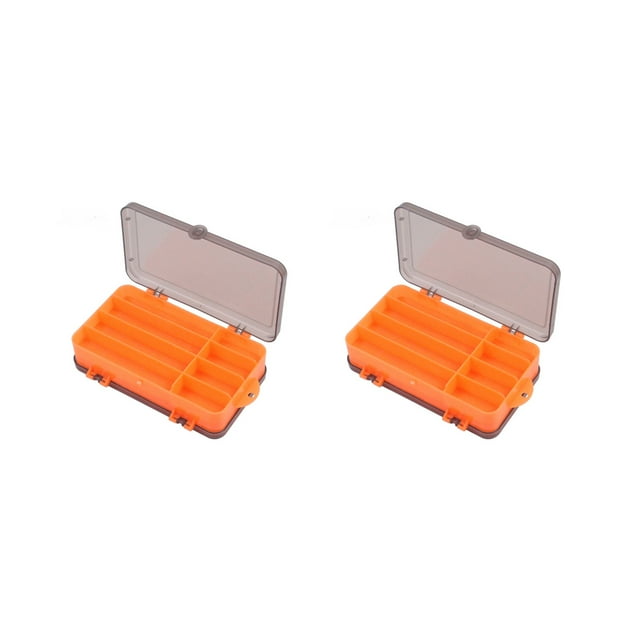 Greeniant 2 uds caja de señuelos de pesca caja de señuelos cajas de almacenamiento organizador accesorios herramienta útil gran capacidad Pescar Naranja