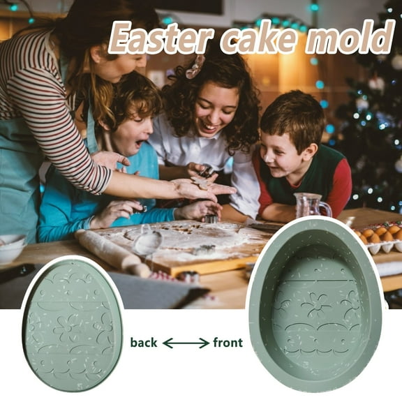 Taotanxi Egg Cake Pans, Easter Silicone Egg Chocolate Mold 1 Pack Large Breakable Egg Molds 7 Inch Cake Molds Jumbo Easter Moulds Silicone Chocolate Tray for Easter Baking