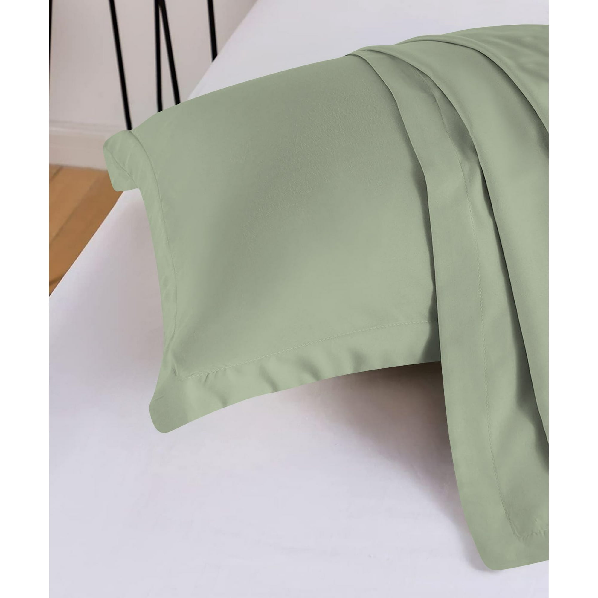 3 Piece Luxury Thicker Pattern Comforter Set, 800 TC, 100% Egyptian Cotton, King/California King Size Light Sage Solid Color