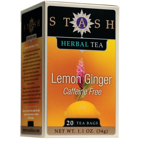 - (3 Boxes) Stash Tea Lemon Ginger Herbal Tea, 20 Ct, 1.1 Oz