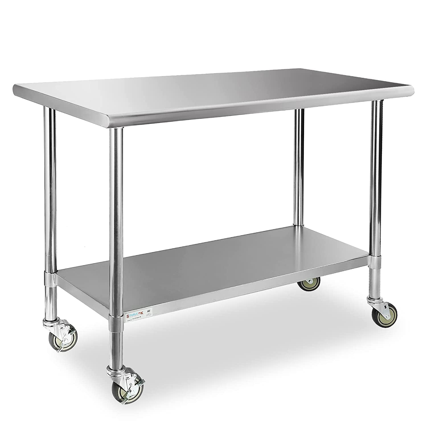 YELROL Stainless Steel Table 24 x 24 Inches NSF Metal Prep & Work Table ...