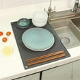 thumbnail image 2 of Silicone Drain Pad Drying Mat with Drain Lip For Kitchen Tableware 45x31cm, 2 of 7