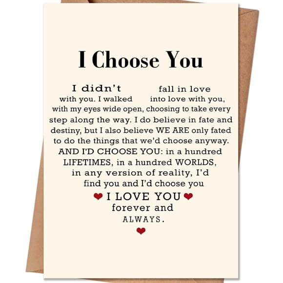 Tarjeta de aniversario HEJOYN Te elijo Regalo de San Valentín
